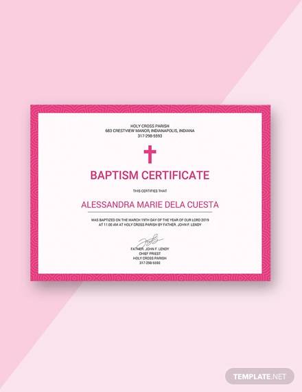baptism certificate