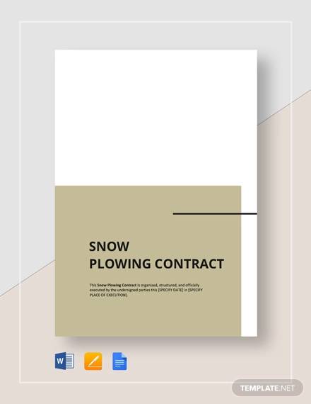 snow plowing contract