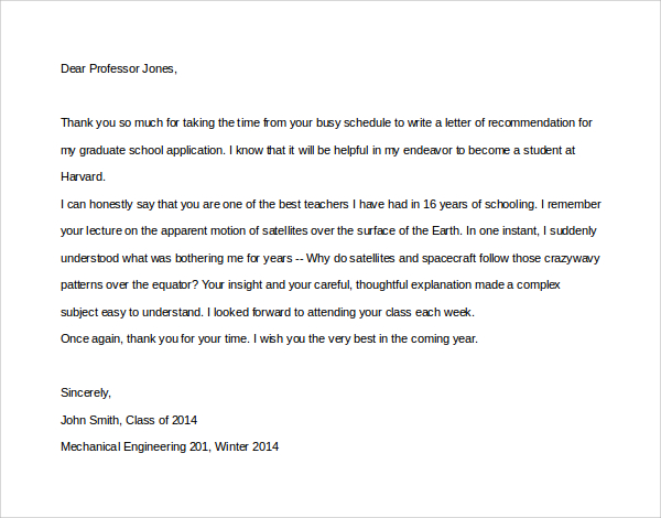 thank professor to letter you Letters You Thank  10 Professor PDF, Word to