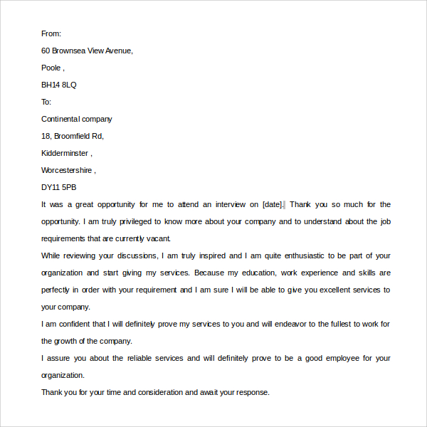 letter thank nursing you interview Letter Sample  Interview 9 Download You  Thank Post Free
