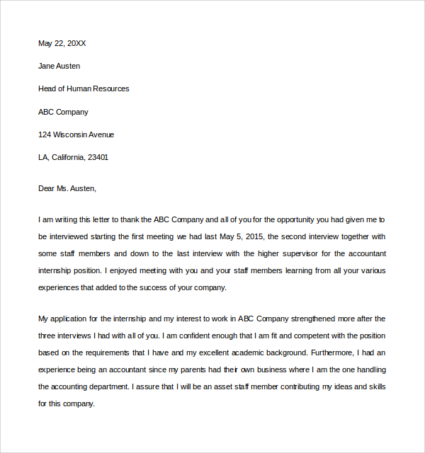 interview letter phone after you thank Letter   Download Thank  to You Sample Free Interviewer 9