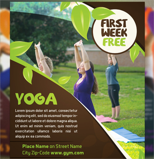 close to nature yoga flyer template
