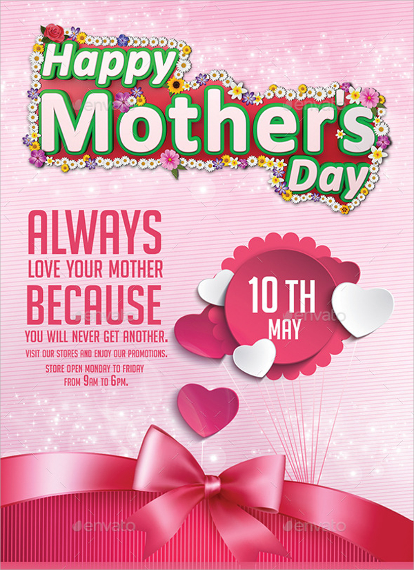 photoshop psd mothers day flyer