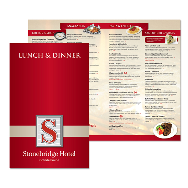 hotel lunch menu template