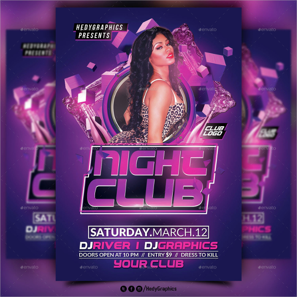 wonderful night club flyer