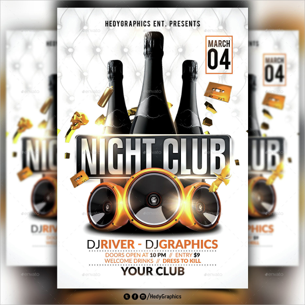 photoshop psd night club flyer