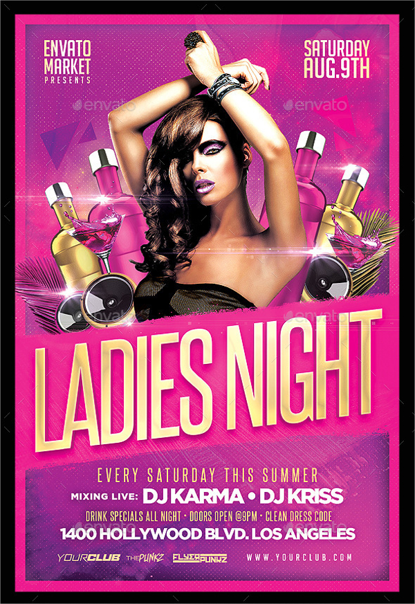 ladies night club flyer