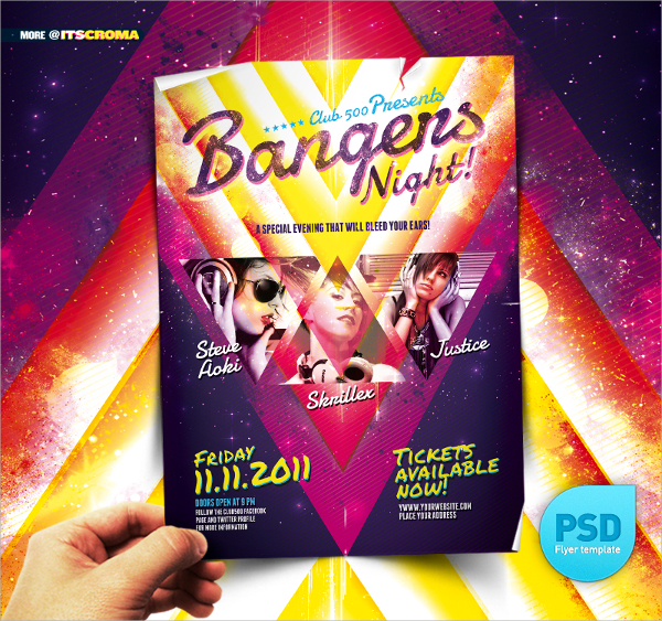 psd night club flyer