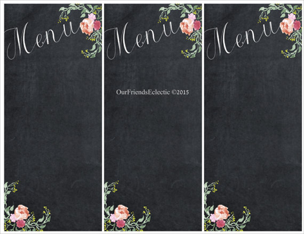 printable chalkboard menu template