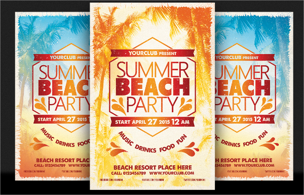 FREE 26+ Beach Party Flyer Templates in EPS | PSD | MS Word | AI ...