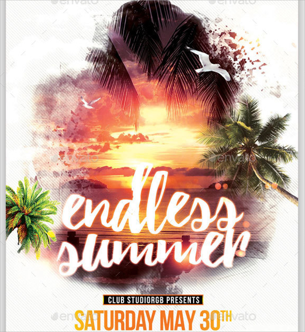 summer beach party flyer template