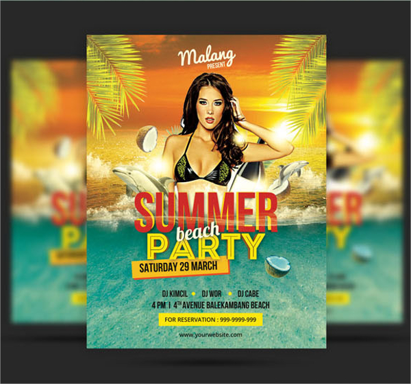fabulous beach party flyer templates download