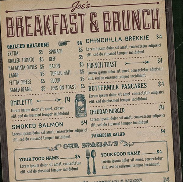 awesome breakfast menu