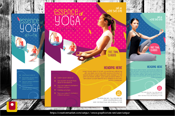 yoga fitness flyer 