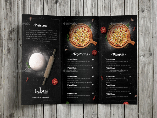 gorgeous pizza menu template