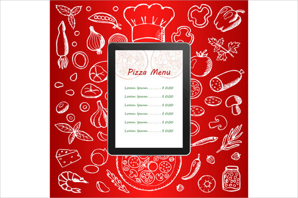delicious pizza menu template