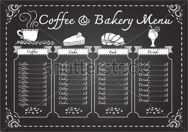 creative bakery menu template
