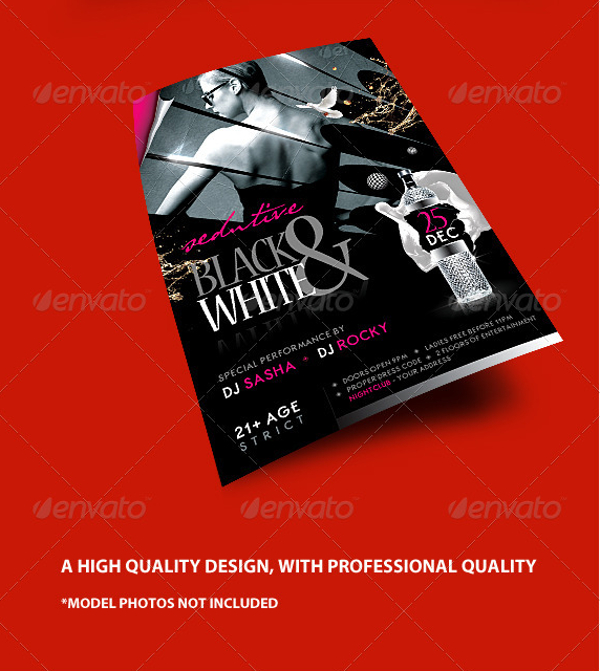 seductive black and white flyer template