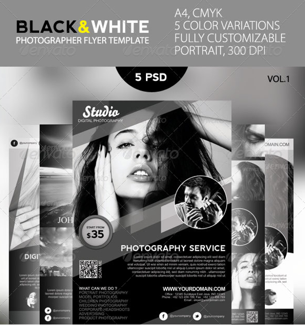 black and white photograph flyer