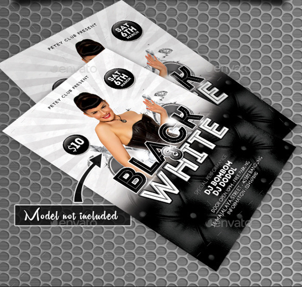 elegant black and white party flyer