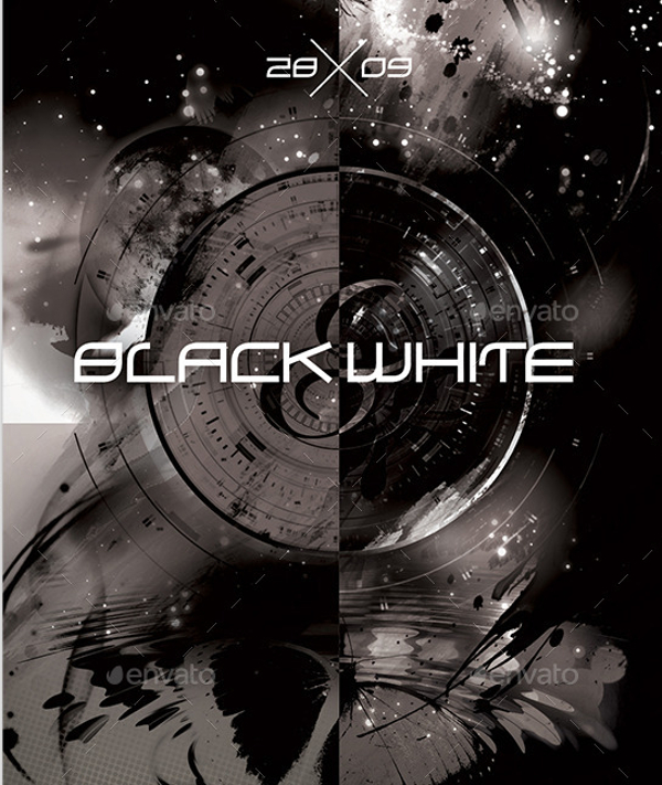 awesome black and white party flyer