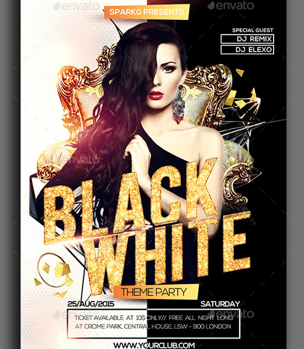 marvelous black and white party flyer