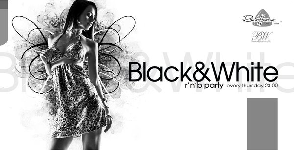 wonderful night black and white party flyer1