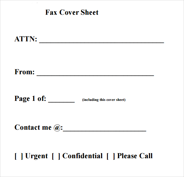 What does a cover letter for a fax look like