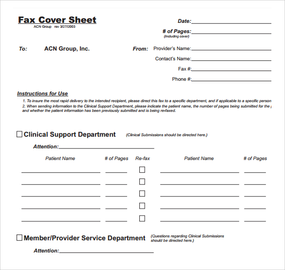 Free business fax cover letter