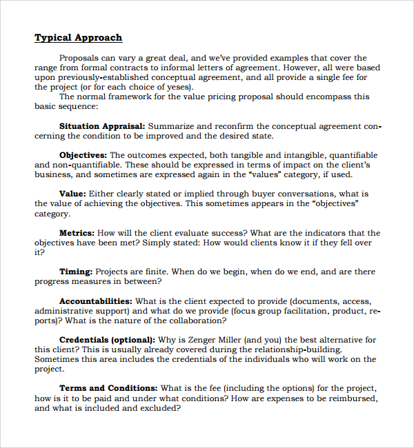 informal business proposal format