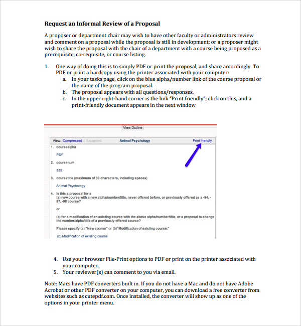 informal business proposal format