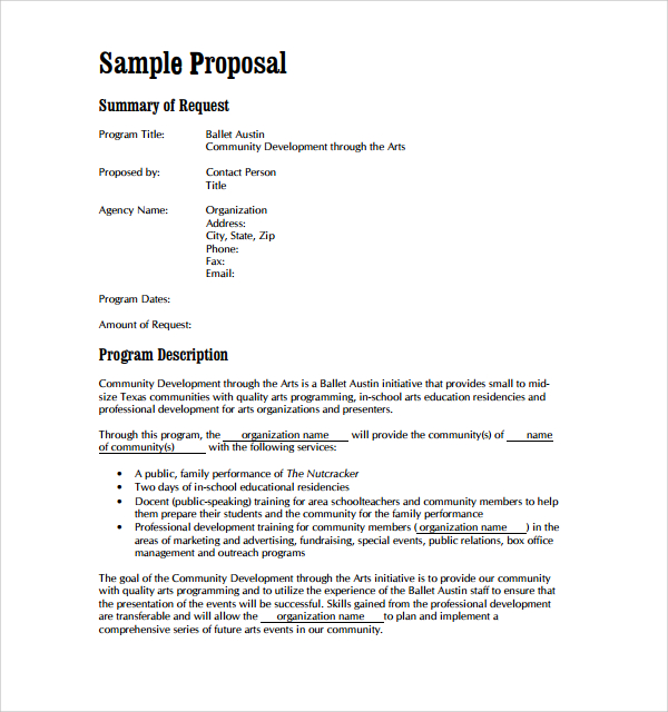 sample art proposal template