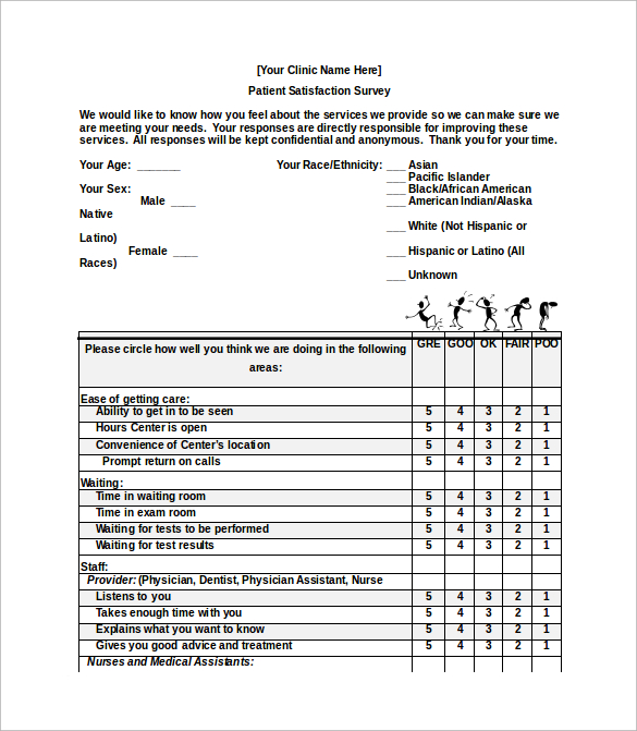 patient satisfaction survey word template