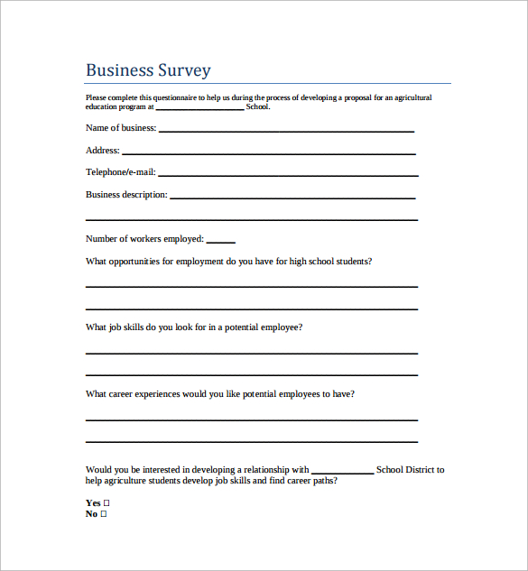 FREE 32 Survey Templates In MS Word PDF