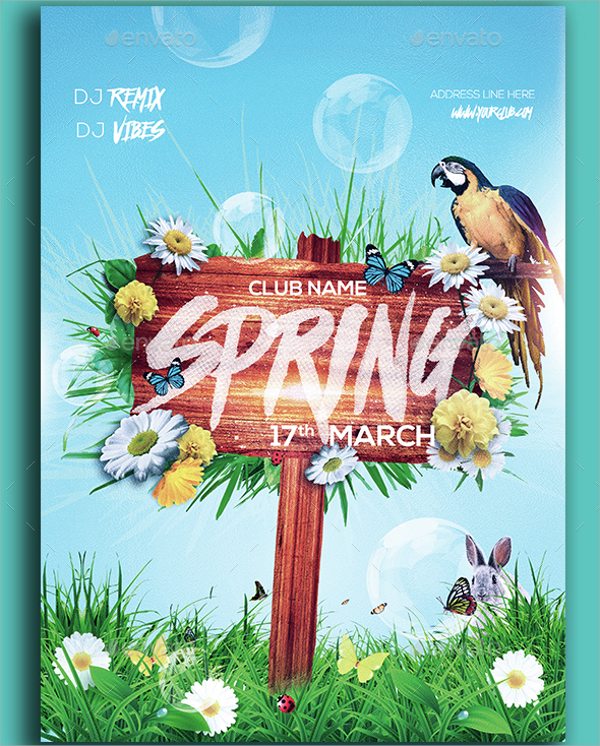 amazing spring party flyer template