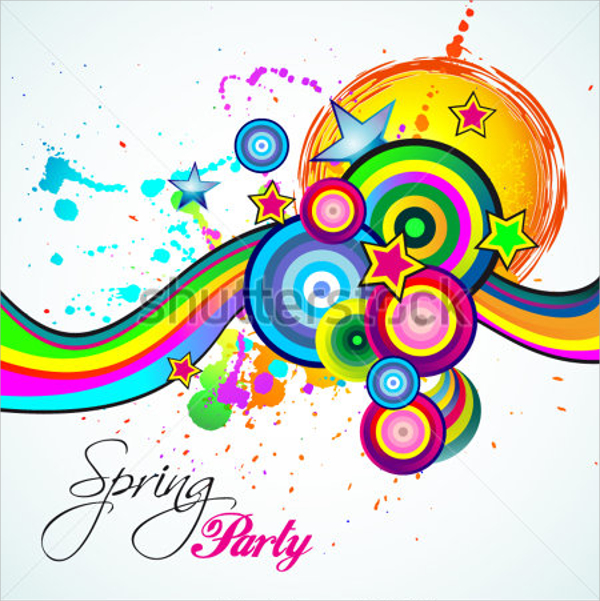 abstract spring party flyer