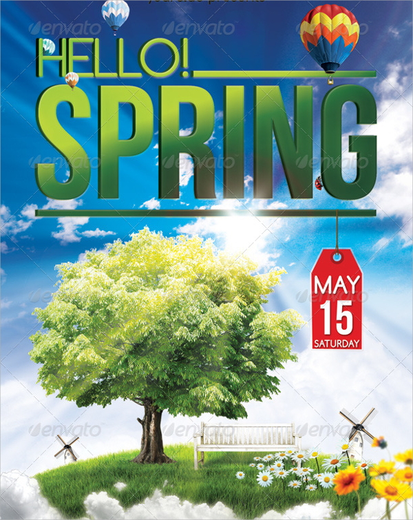 wonderful spring party flyer