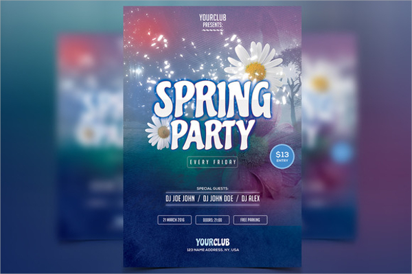 creative spring party flyer 