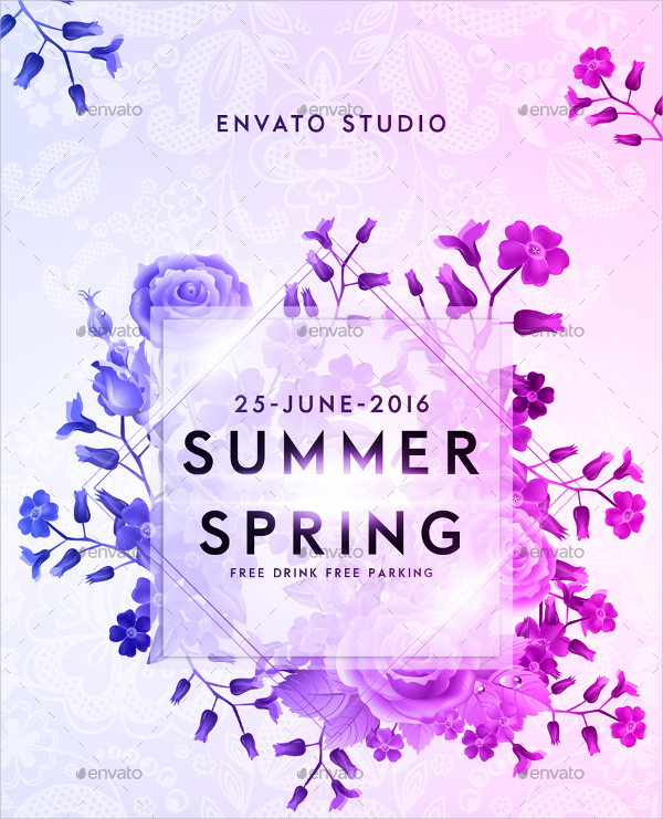 summer spring party flyer