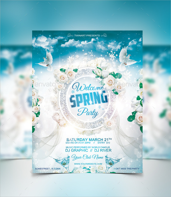 beautiful spring party flyer