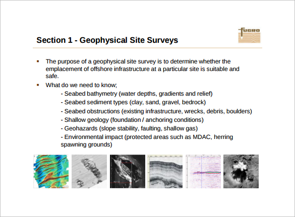 example of geophysical site survey