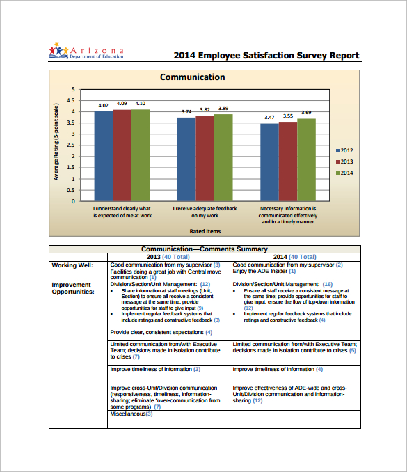 employee satisfaction survey report format