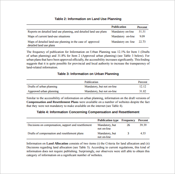 land survey report free pdf