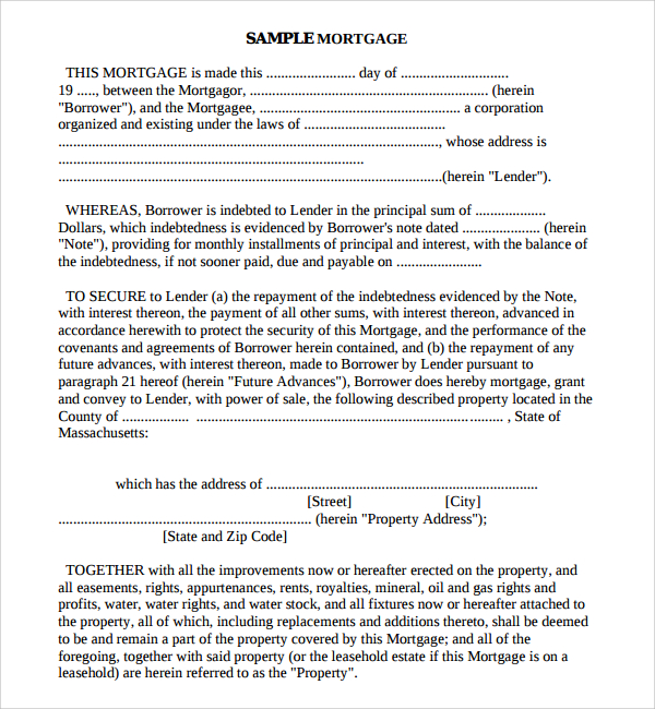 assignment of mortgage example