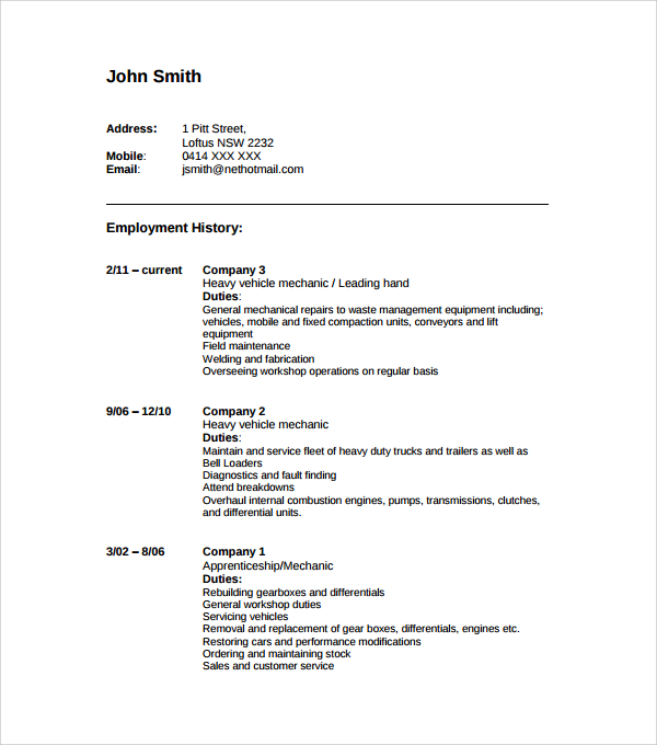 executive resume template 