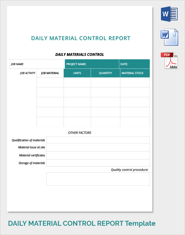 Daily Work Report Template