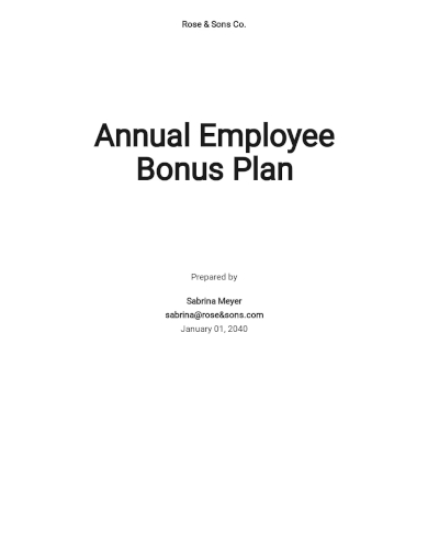 annual employee bonus plan template
