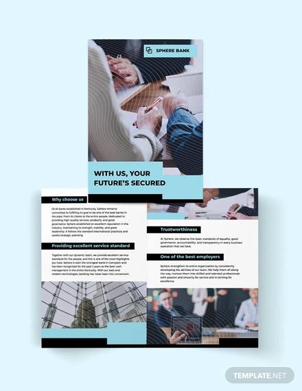 banking service bi fold brochure template