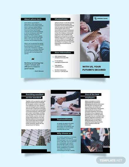 banking service tri fold brochure template