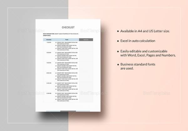 checklist in excel